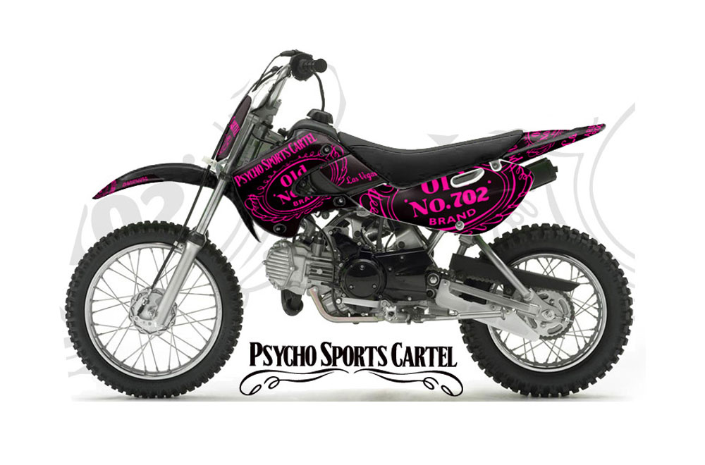 Suzuki DRZ 110 Dirt Bike Graphic Kit - All Years Psycho Sports Cartel Pink