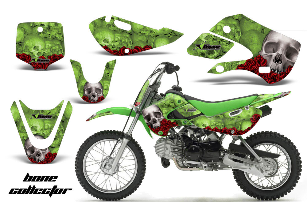 Suzuki DRZ 110 Dirt Bike Graphic Kit - All Years Bone Collector Green