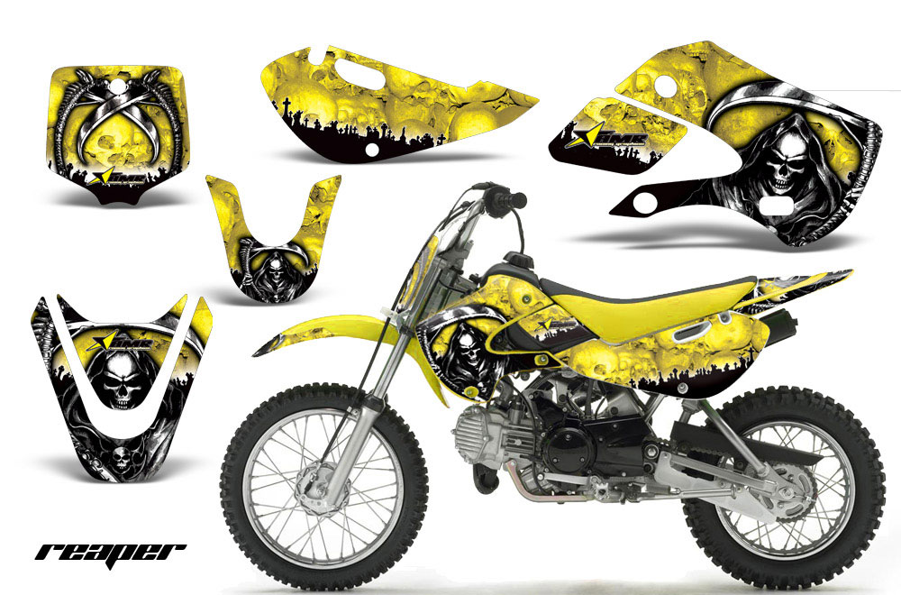 Suzuki DRZ 110 Dirt Bike Graphic Kit - All Years Reaper Yellow