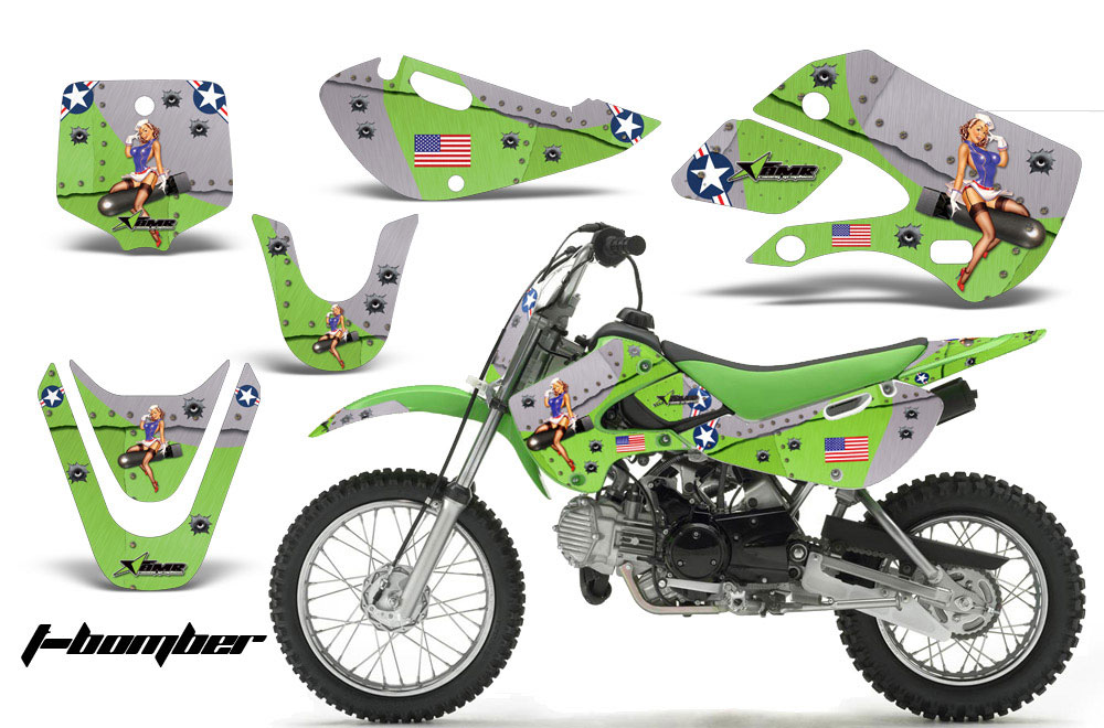 Suzuki DRZ 110 Dirt Bike Graphic Kit - All Years T Bomber Green