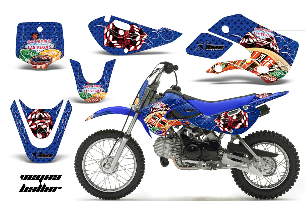 Suzuki DRZ 110 Dirt Bike Graphic Kit - All Years Vegas Baller Blue