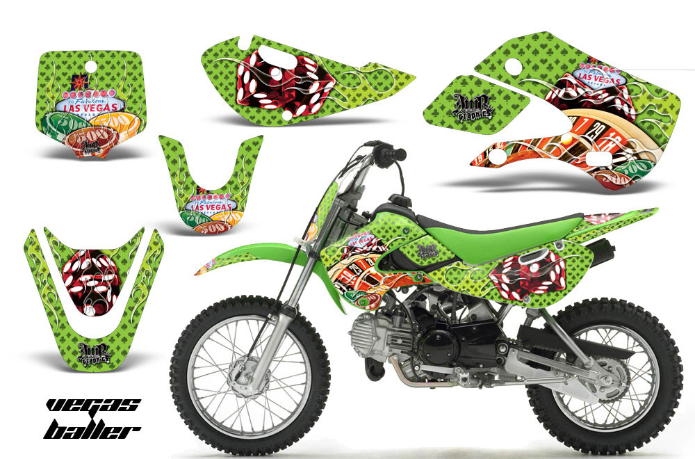 Suzuki DRZ 110 Dirt Bike Graphic Kit - All Years Vegas Baller Green