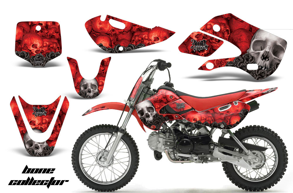 Suzuki DRZ 110 Dirt Bike Graphic Kit - All Years Bone Collector Red