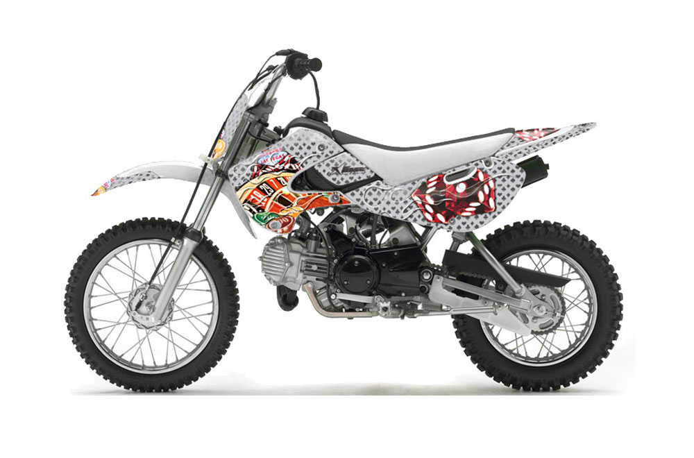 Suzuki DRZ 110 Dirt Bike Graphic Kit - All Years Vegas Baller Silver