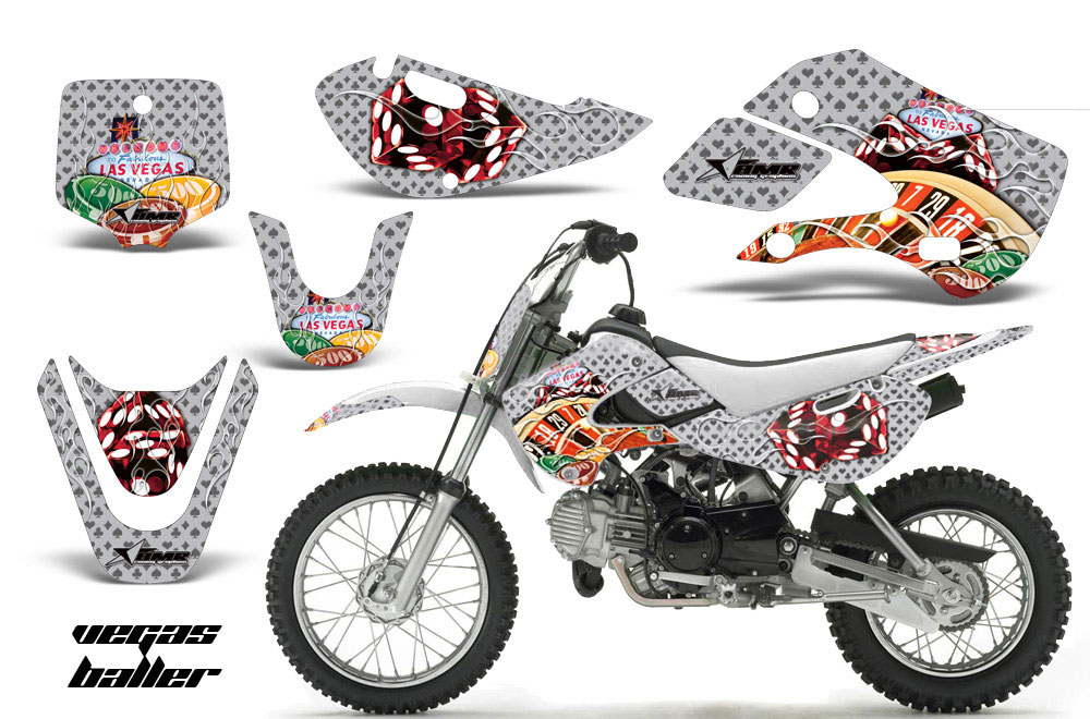 Suzuki DRZ 110 Dirt Bike Graphic Kit - All Years Vegas Baller Silver