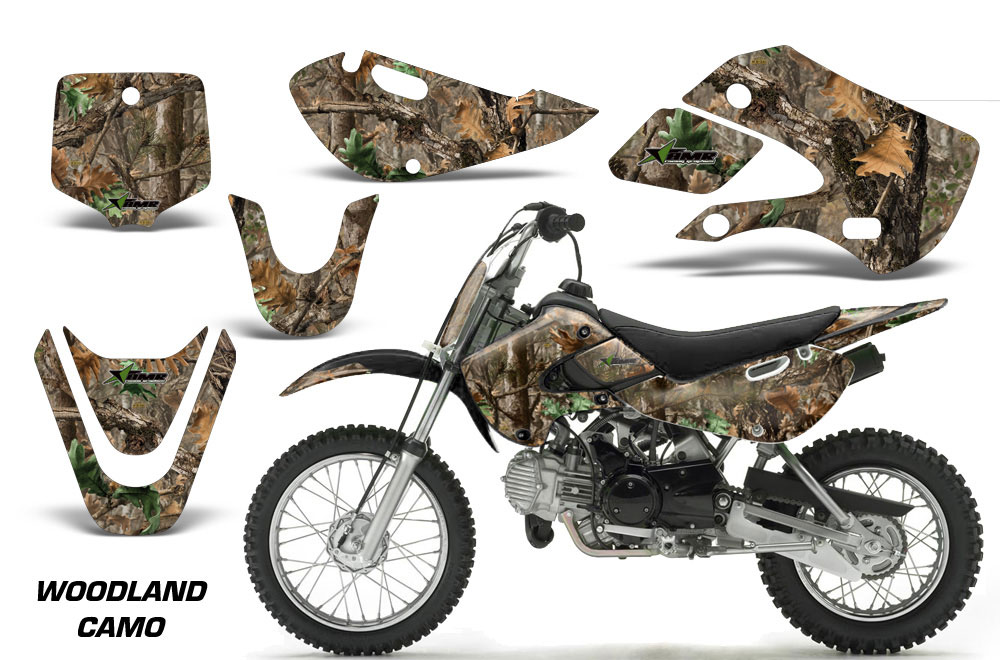 Suzuki DRZ 110 Dirt Bike Graphic Kit - All Years Woodland Camo