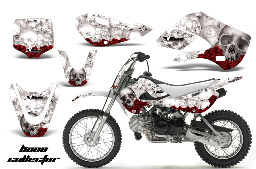 Suzuki DRZ 110 Dirt Bike Graphic Kit - All Years Bone Collector White