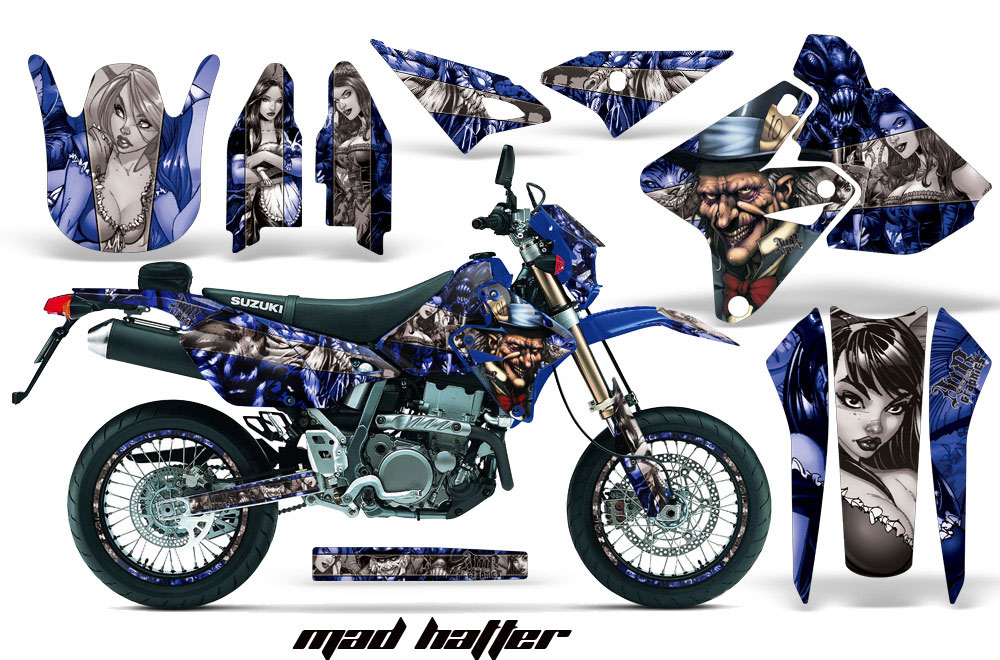 Suzuki DRZ 400 S Metal Tank Dirt Bike Graphic Kit - 2000-2018 Mad Hatter Blue