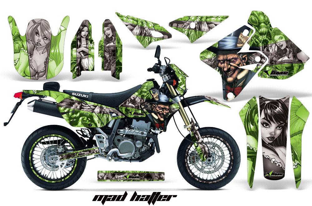 Suzuki DRZ 400 S Metal Tank Dirt Bike Graphic Kit - 2000-2018 Mad Hatter Green
