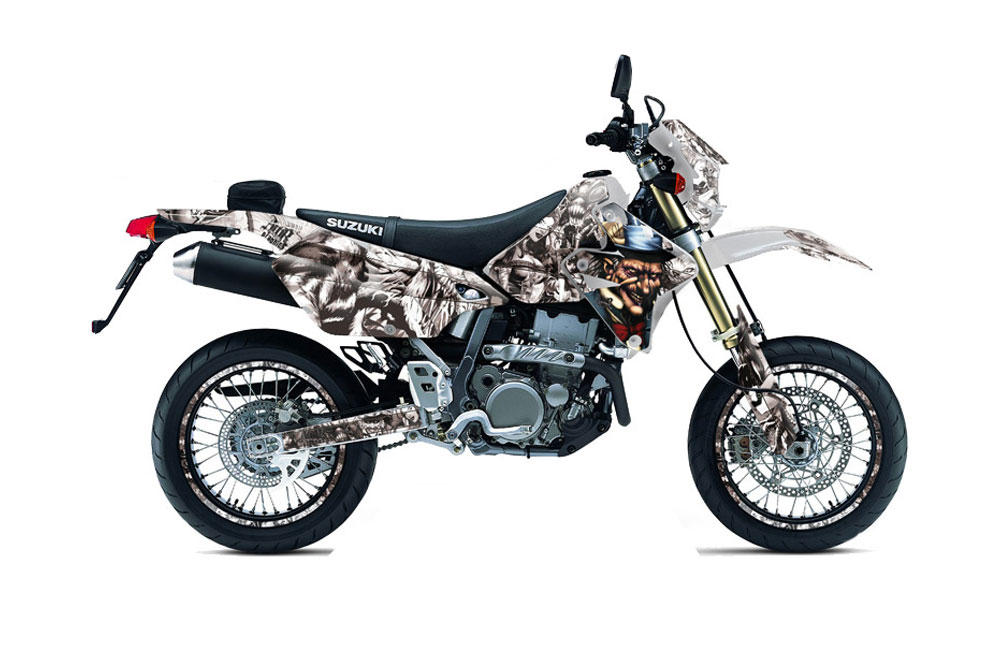 Suzuki DRZ 400 S Metal Tank Dirt Bike Graphic Kit - 2000-2018 Mad Hatter White