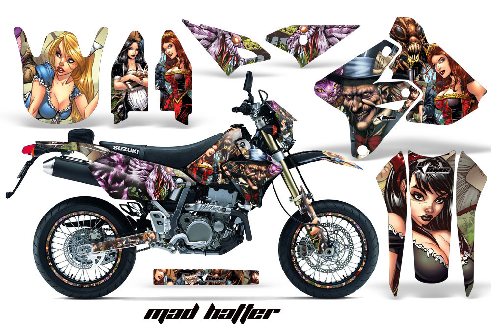 Suzuki DRZ 400 S Metal Tank Dirt Bike Graphic Kit - 2000-2018 Mad Hatter Full