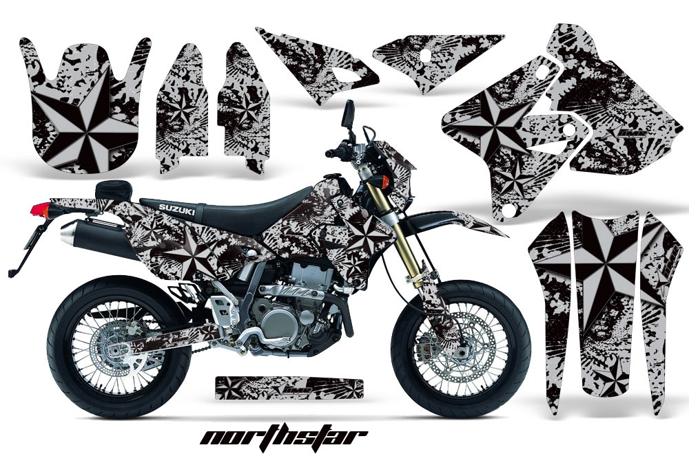 Suzuki DRZ 400 S Metal Tank Dirt Bike Graphic Kit - 2000-2018 NorthStar Silver