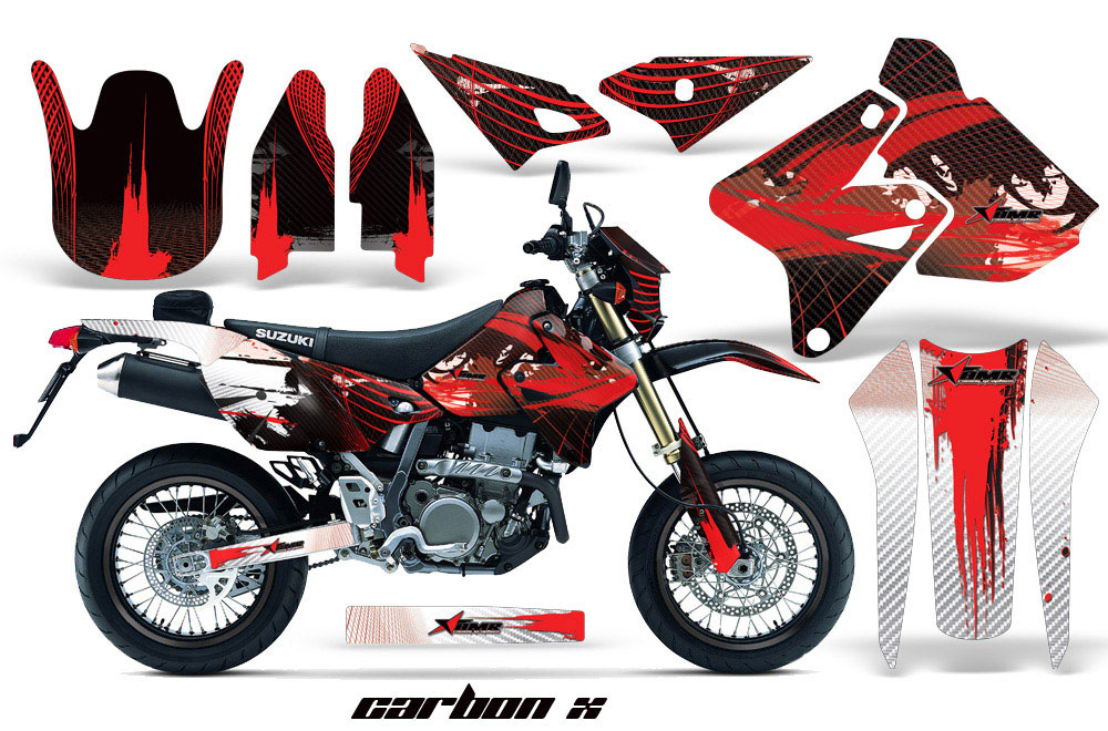 Suzuki DRZ 400 S Metal Tank Dirt Bike Graphic Kit - 2000-2018 Carbon X Red
