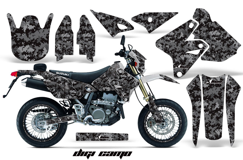 Suzuki DRZ 400 S Metal Tank Dirt Bike Graphic Kit - 2000-2018 Digicamo Black