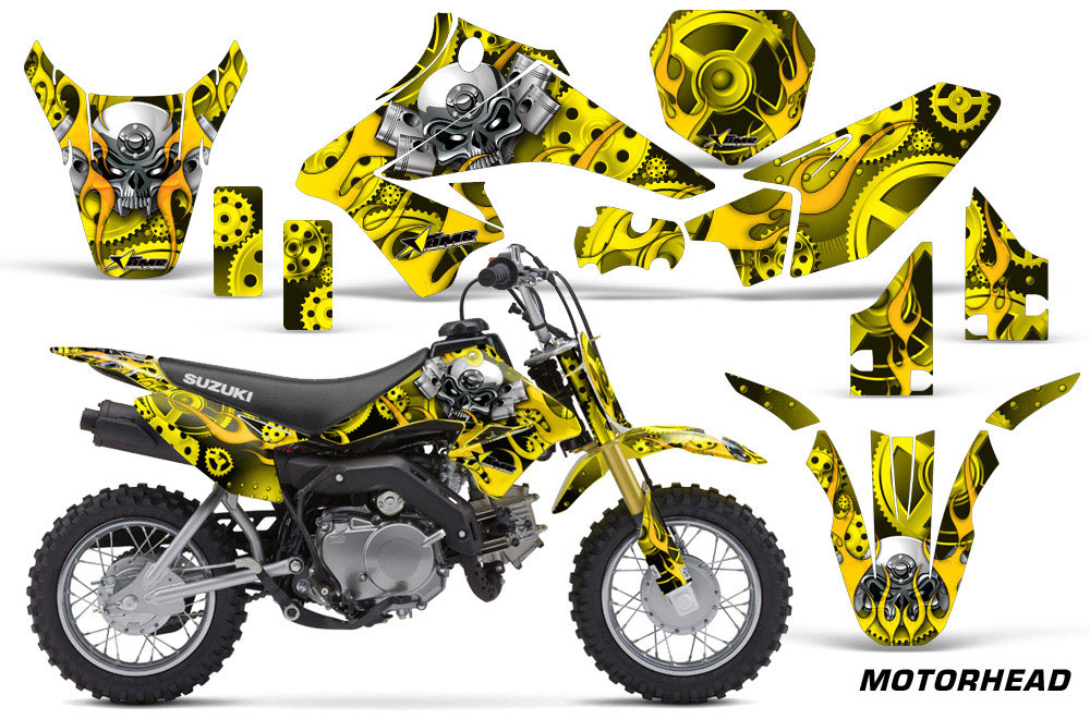 Suzuki DRZ 70 Dirt Bike Graphic Kit - 2008-2016 Motorhead Yellow