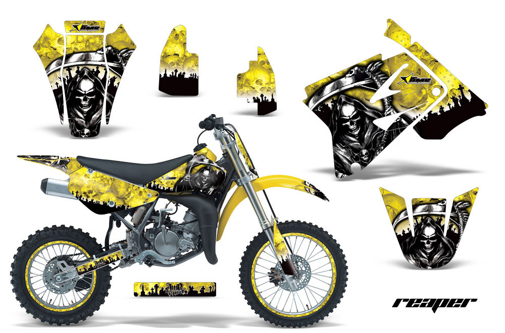 Suzuki RM 85 Dirt Bike Graphic Kit - 2002-2015 Reaper Yellow