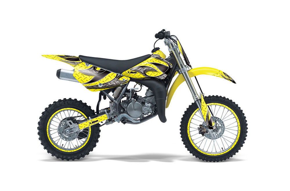 Suzuki RM 85 Dirt Bike Graphic Kit - 2002-2015 Tribal Flames Yellow