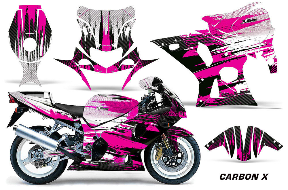 Suzuki GSXR 1000 Street Bike Graphic Kit - 2001-2002 Carbon X Pink