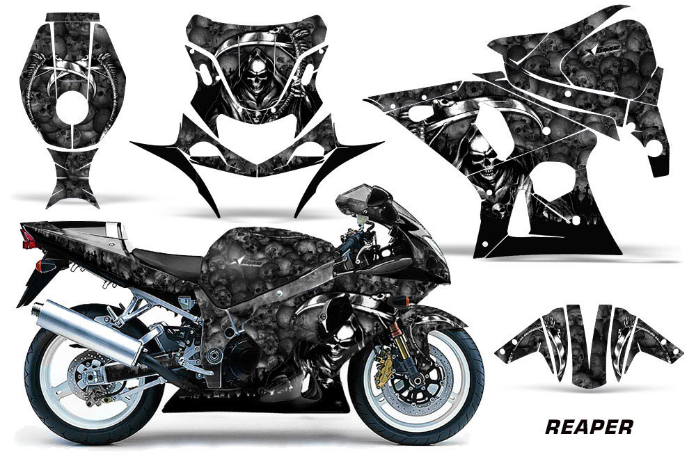 Suzuki GSXR 1000 Street Bike Graphic Kit - 2001-2002 Reaper Black