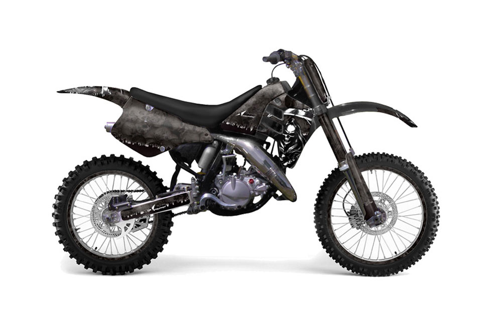 Suzuki RM 125 Dirt Bike Graphic Kit - 1992 Reaper Black