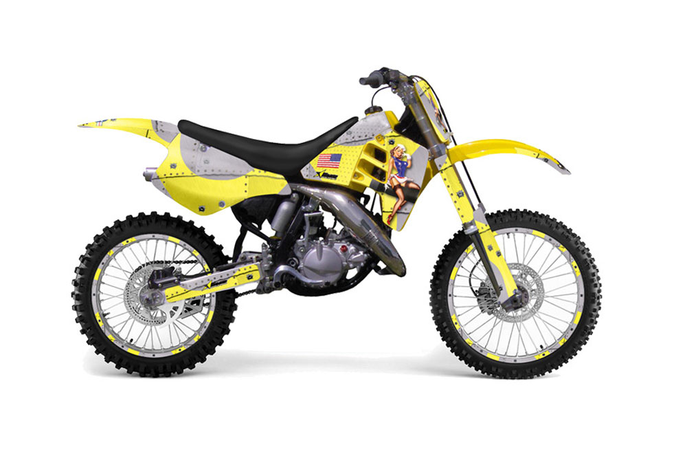 Suzuki RM 250 Dirt Bike Graphic Kit - 1989-1992 T Bomber Yellow