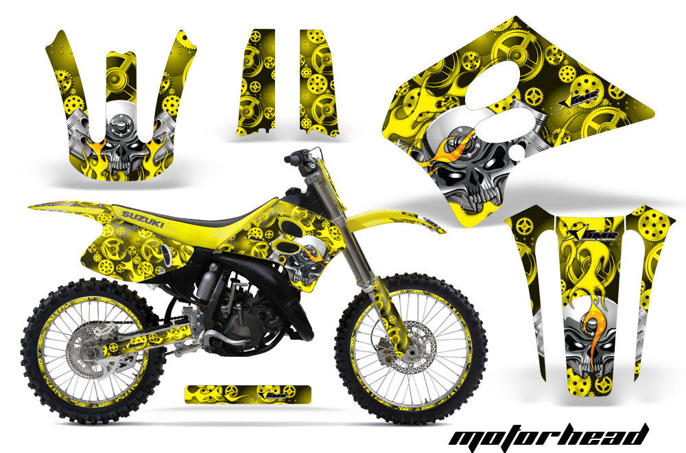 Suzuki RM 125 Dirt Bike Graphic Kit - 1993-1995 Motorhead Yellow