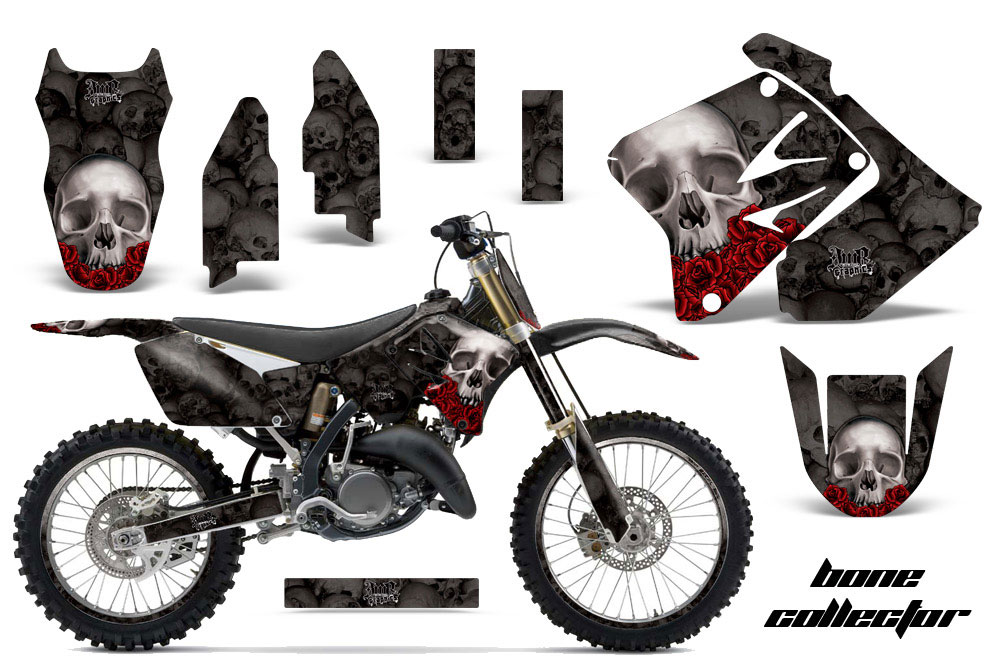 Suzuki RM 250 Dirt Bike Graphic Kit - 2001-2009 Bone Collector Black