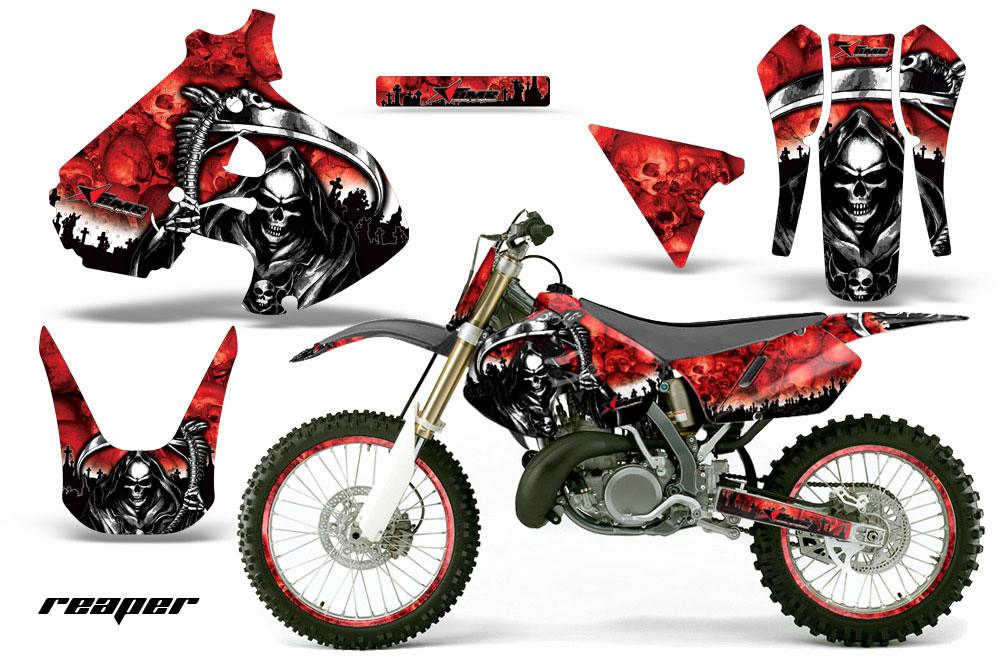 Suzuki RM 250 Dirt Bike Graphic Kit - 1999-2000 Reaper Red