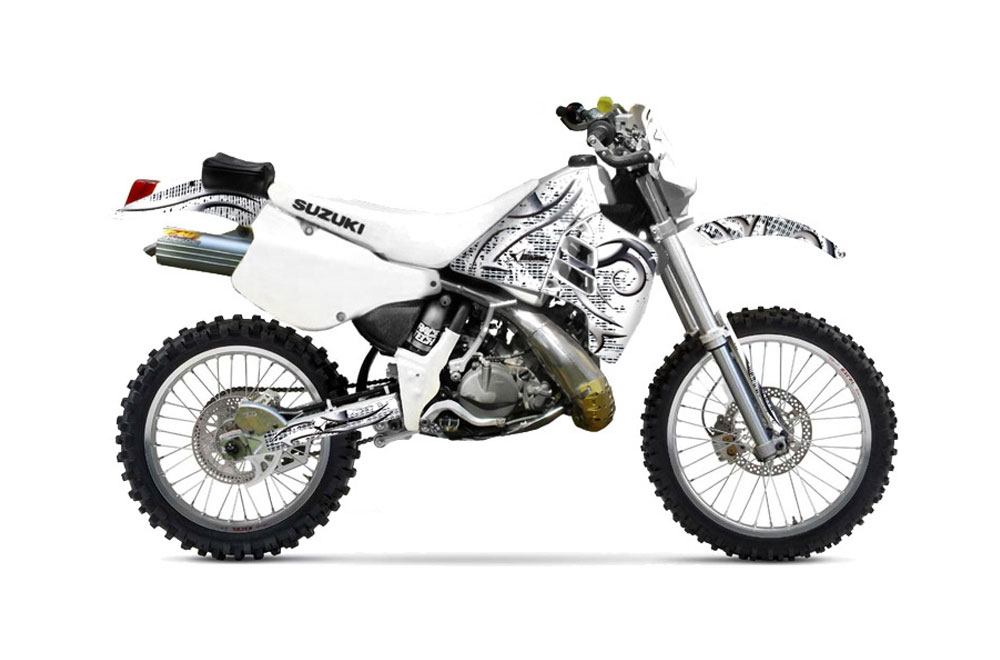 Suzuki RMX 250 Dirt Bike Graphic Kit - 1989-1998 Deaden White