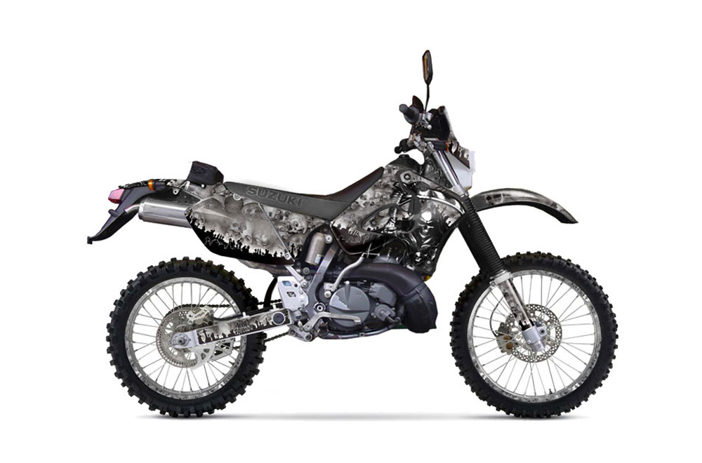 Suzuki RMX 250 S Dirt Bike Graphic Kit - 1996-1998 Reaper Silver