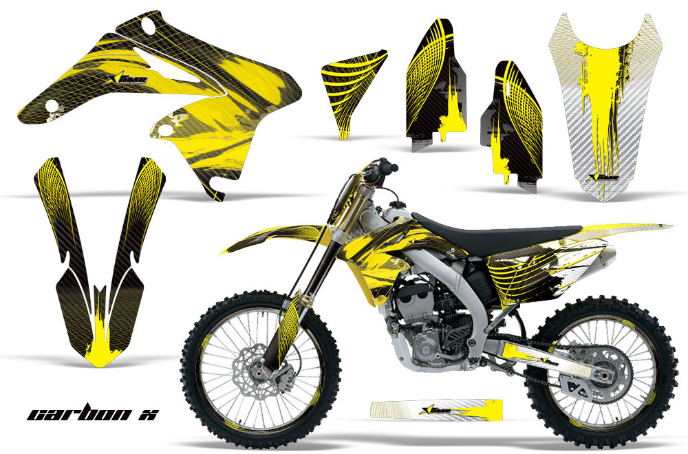 Suzuki RMZ 250 Dirt Bike Graphic Kit - 2010-2016 Carbon X Yellow