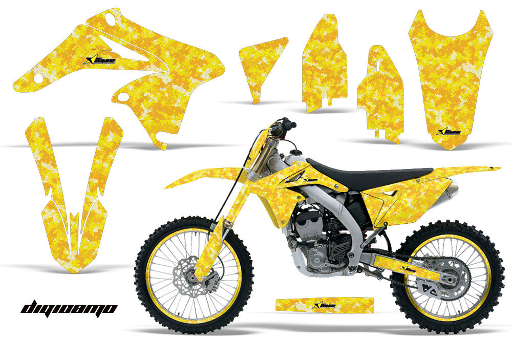 Suzuki RMZ 250 Dirt Bike Graphic Kit - 2010-2016 Digicamo Yellow