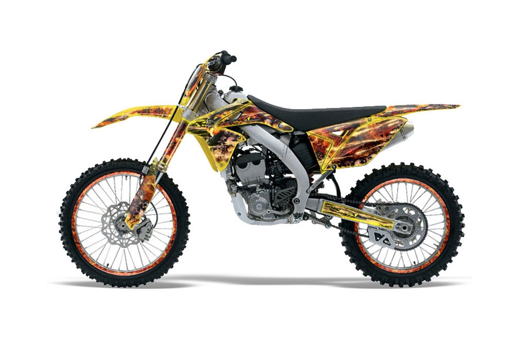 Suzuki RMZ 250 Dirt Bike Graphic Kit - 2010-2016 Firestorm Yellow