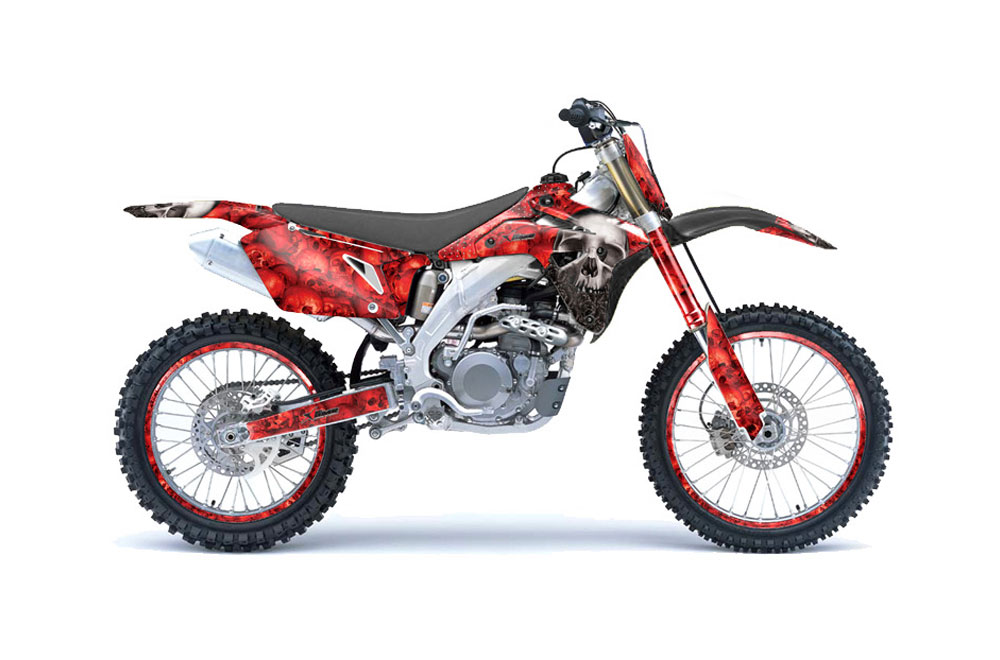 Suzuki RMZ 450 Dirt Bike Graphic Kit - 2007 Bone Collector Red
