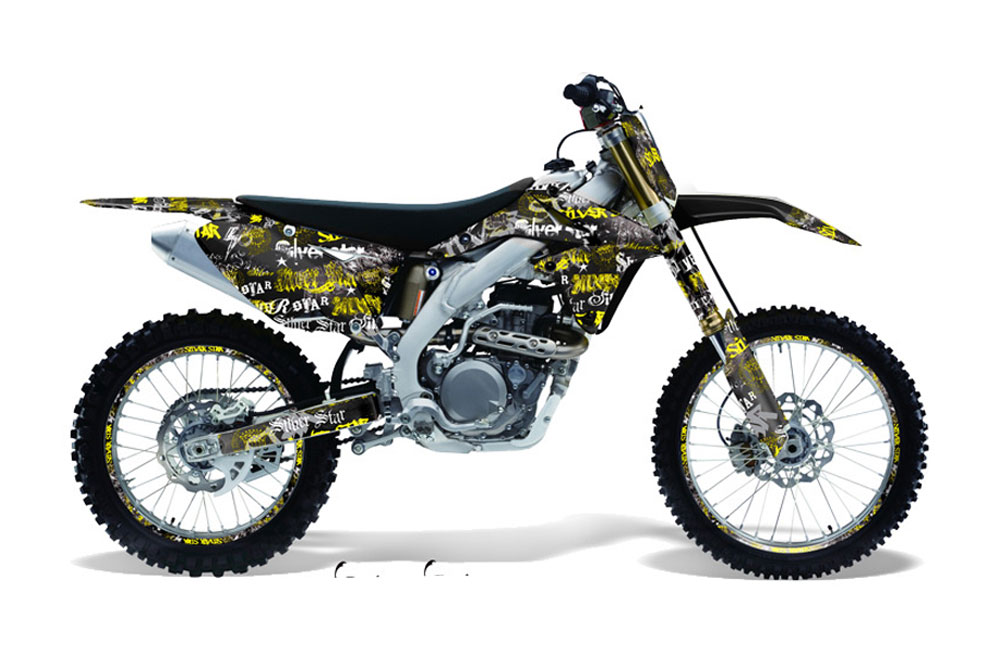Suzuki RMZ 450 Dirt Bike Graphic Kit - 2008-2016 Silver Star - Silverhaze Yellow