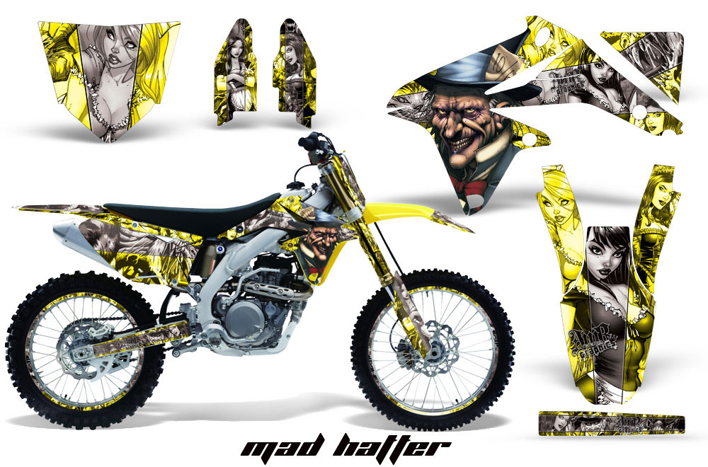 Suzuki RMZ 450 Dirt Bike Graphic Kit - 2008-2016 Mad Hatter Yellow