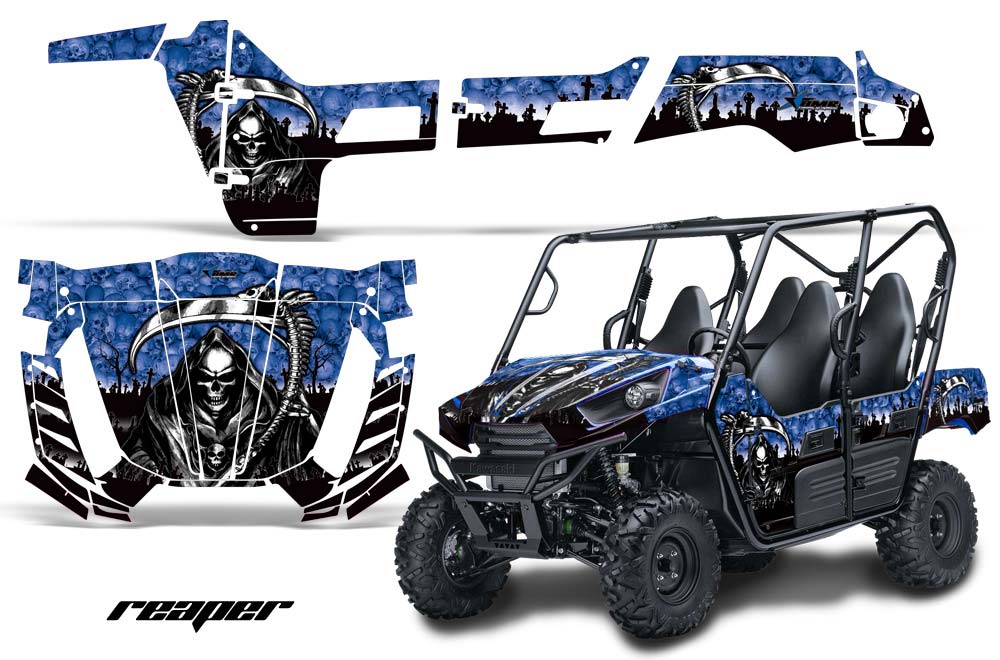 Kawasaki Teryx 800 4 Door Graphic Kit - 2013-2015 Reaper Blue