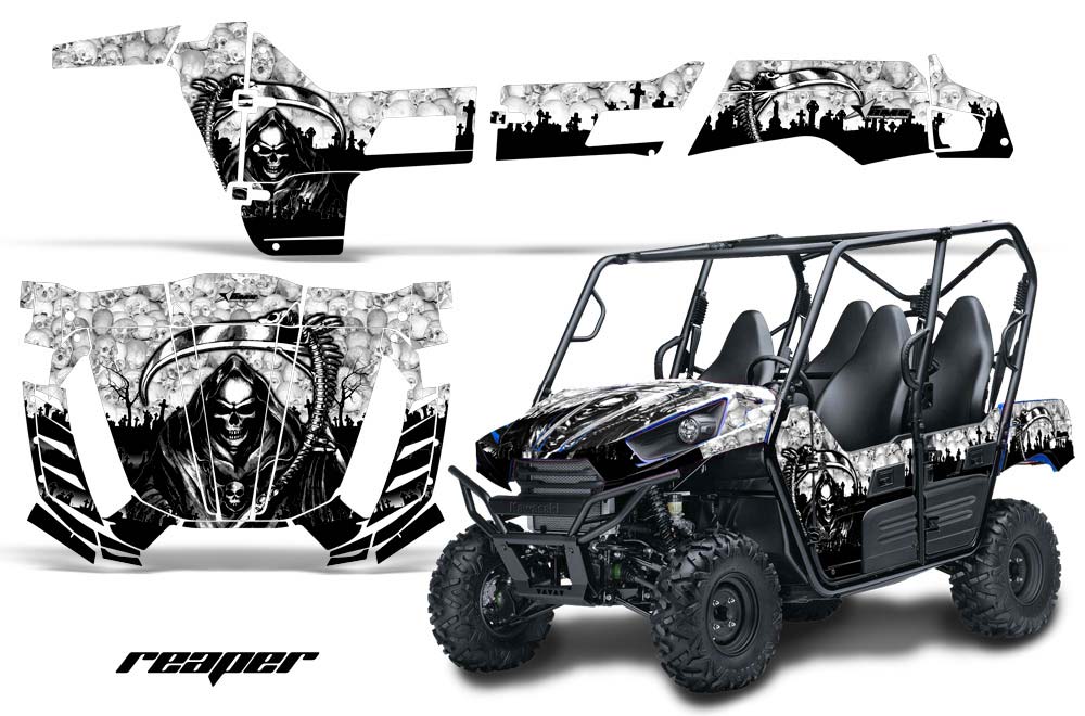 Kawasaki Teryx 800 4 Door Graphic Kit - 2013-2015 Reaper White