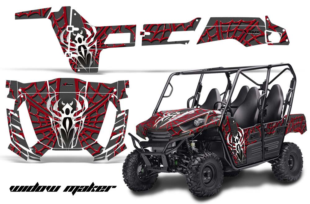 Kawasaki Teryx 800 4 Door Graphic Kit - 2013-2015 Widow Maker Red