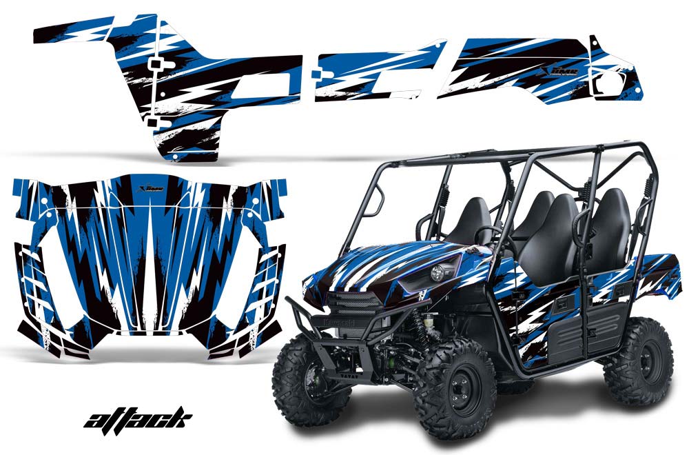 Kawasaki Teryx 800 4 Door Graphic Kit - 2013-2015 Attack Blue