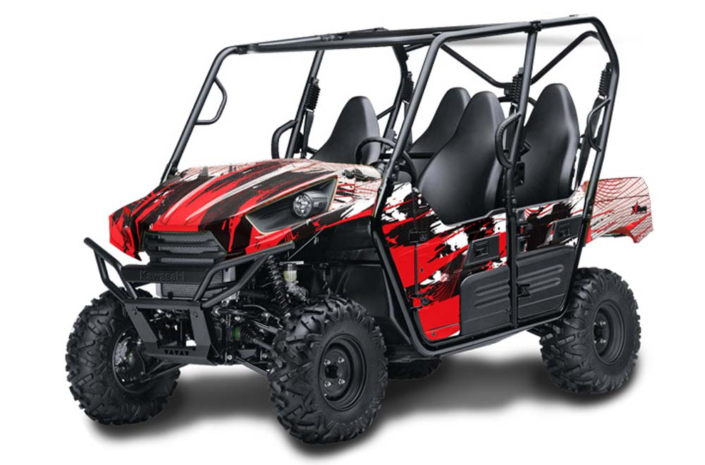 Kawasaki Teryx 800 4 Door Graphic Kit - 2013-2015 Carbon X Red