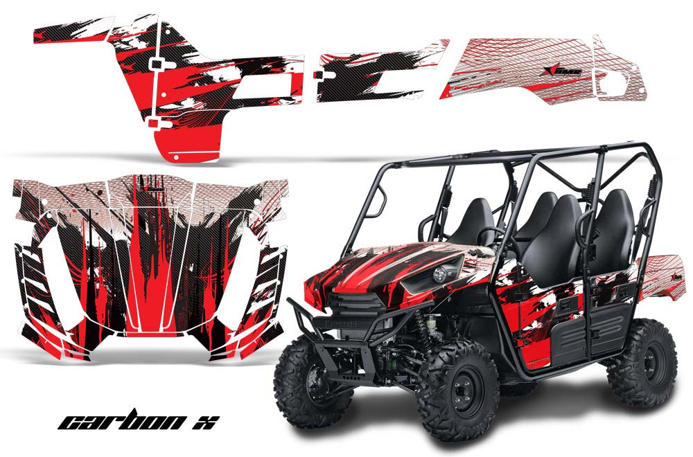 Kawasaki Teryx 800 4 Door Graphic Kit - 2013-2015 Carbon X Red