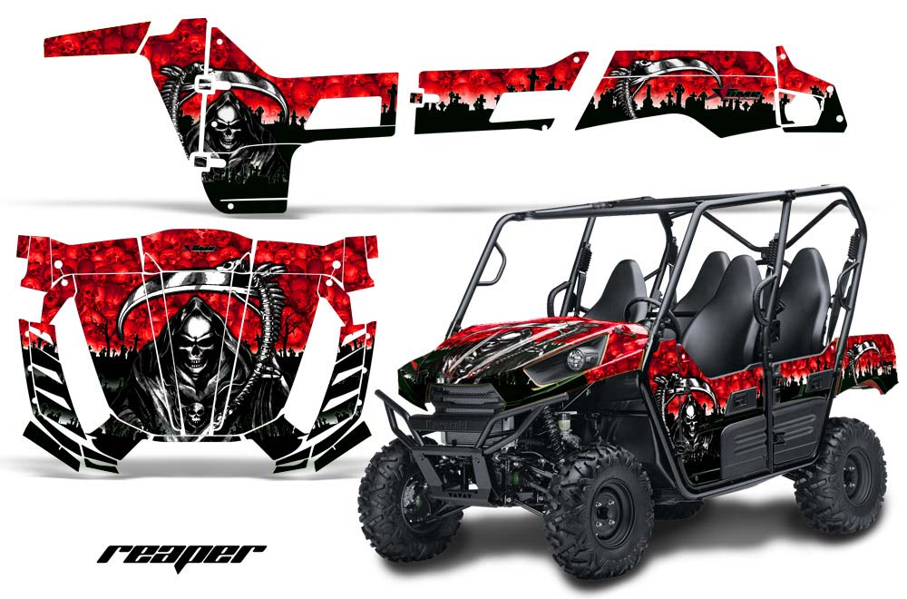 Kawasaki Teryx 800 4 Door Graphic Kit - 2013-2015 Reaper Red