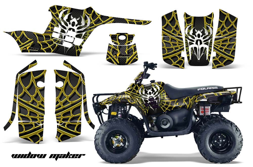 Polaris Trailboss 330 ATV Graphic Kit - 2004-2009 Widow Maker Yellow