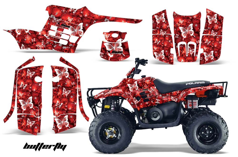 Polaris Trailboss 330 ATV Graphic Kit - 2004-2009 Butterfly Red