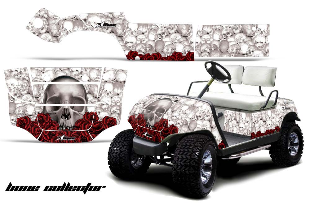 Yamaha G-Series Golf Cart Graphic Kit - 1995-2006 Bone Collector White