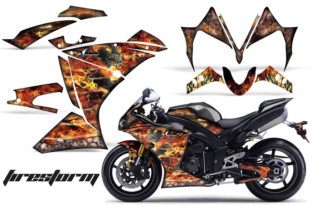 Yamaha R1 Graphic Kit - 2010-2012 Firestorm Black