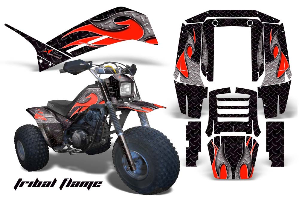 Yamaha Shaft DX 225 - 3 Wheeler ATV Graphic Kit - 1983-1985 Tribal Flame Red