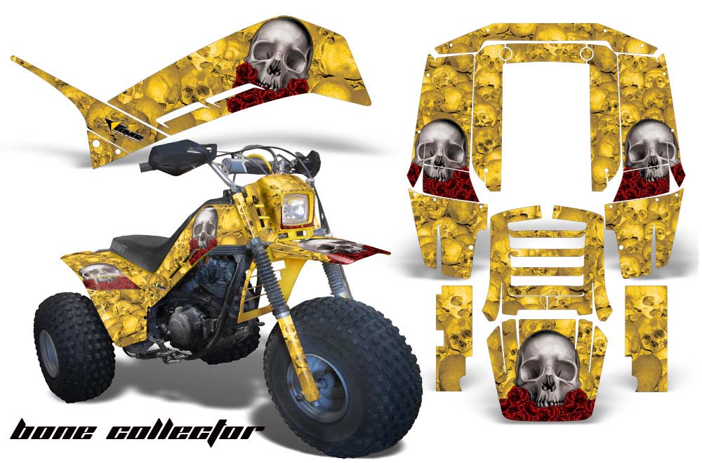 Yamaha Shaft DX 225 - 3 Wheeler ATV Graphic Kit - 1983-1985 Bone Collector Yellow