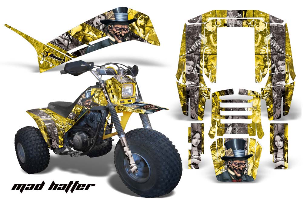 Yamaha Shaft DX 225 - 3 Wheeler ATV Graphic Kit - 1983-1985 Mad Hatter Yellow